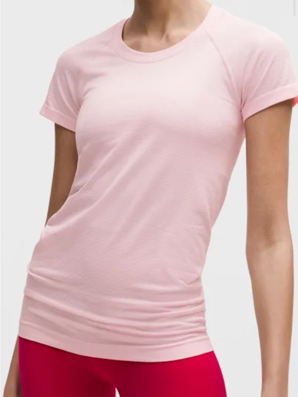 Lululemon Lightweight Pink Short-Sleeve Crewneck Top (light rose pink)